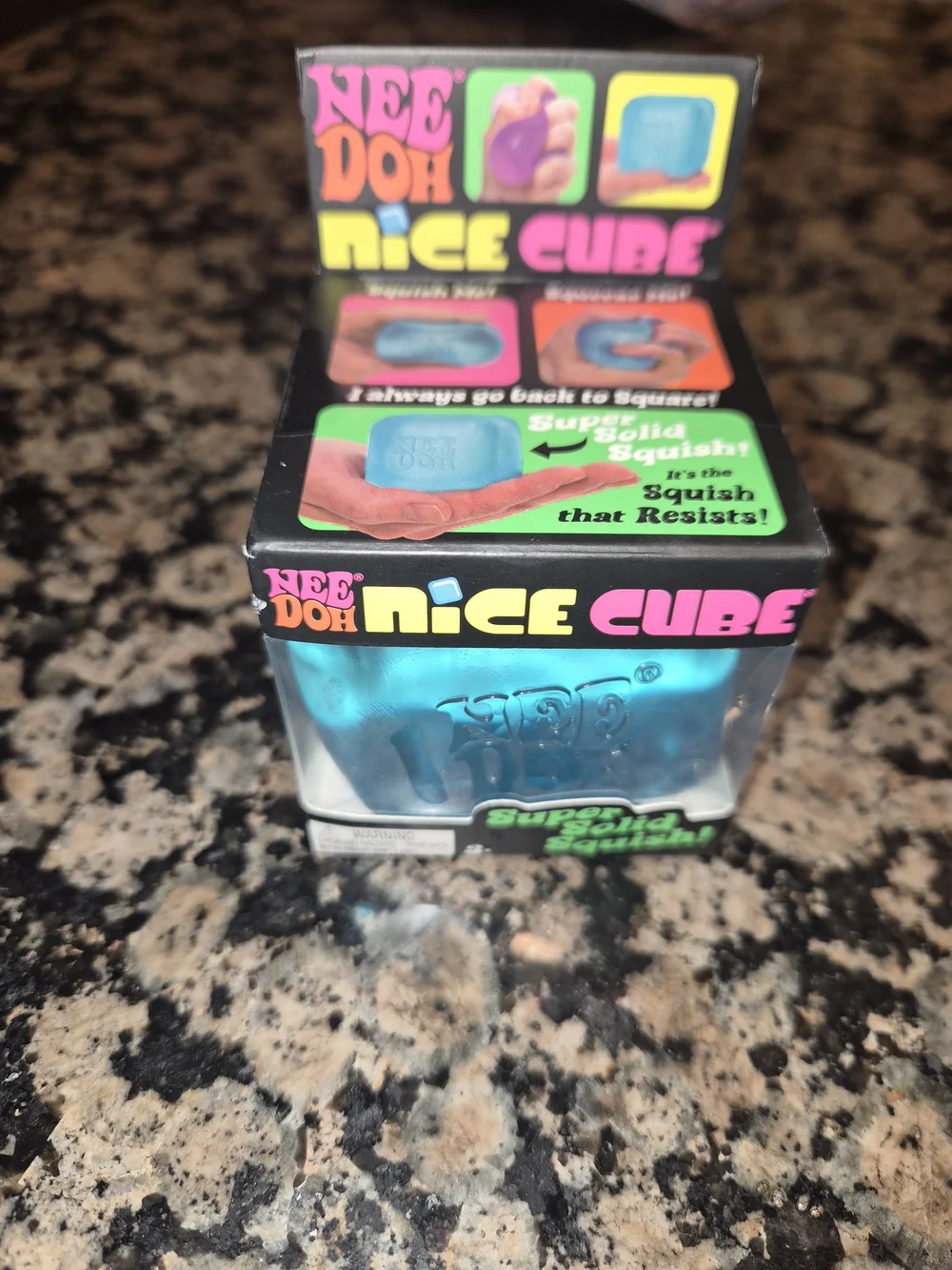 NeeDoh Nice Cube Super Solid Squish - Teal Blue